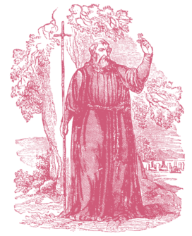 Roman Catholic priest holding a cross 