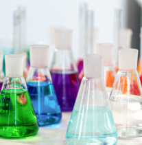 Variety of beakers in laboratory