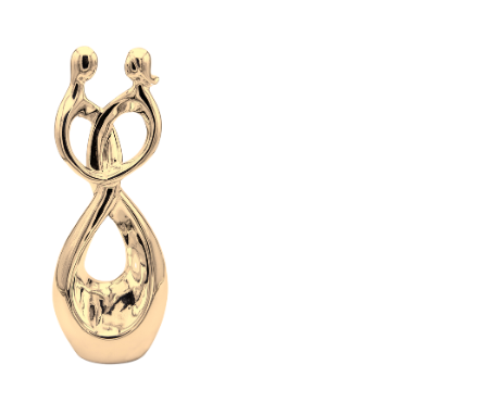 Gold sculpture of lovers