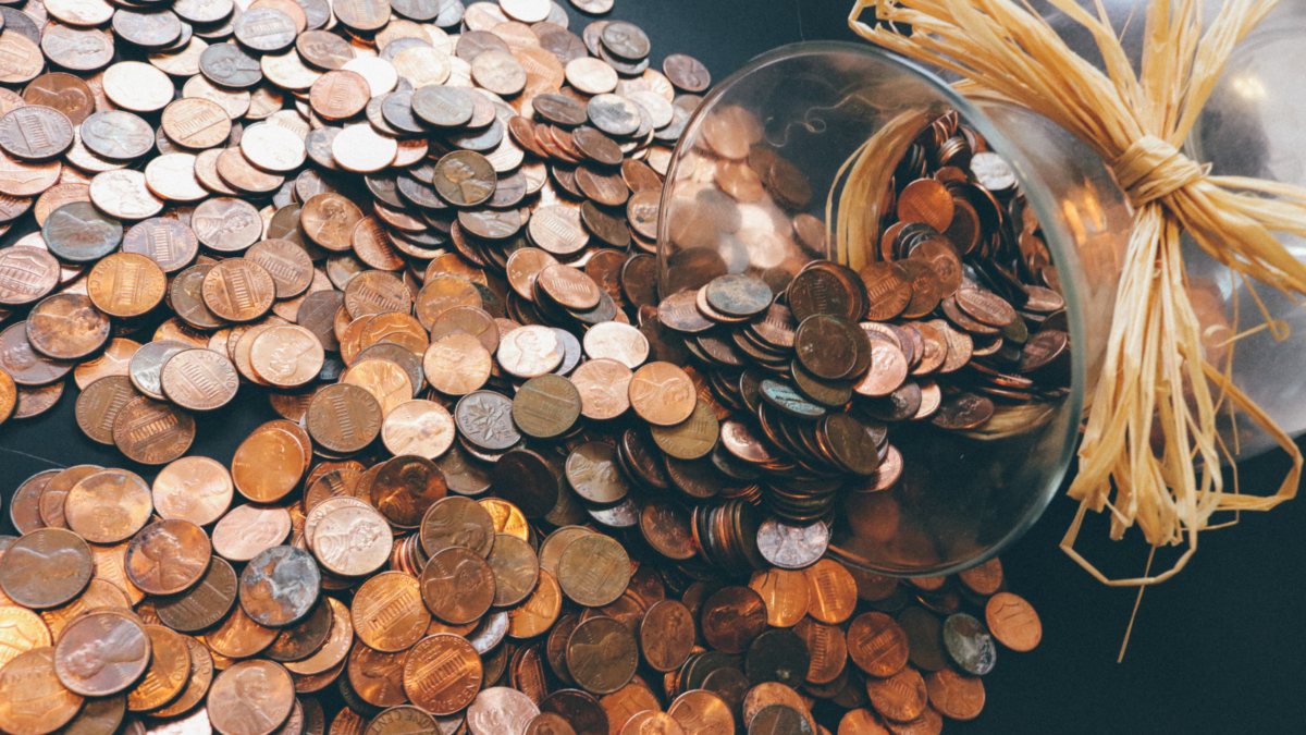 jar of old coins